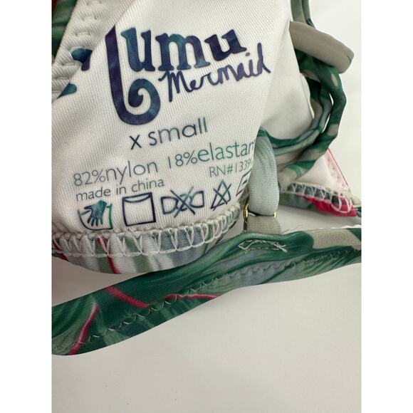 Show Me Your MuMu Mermaid Tropical Triangle Bikini Top Women's Size X-Small XS - Picture 4 of 5